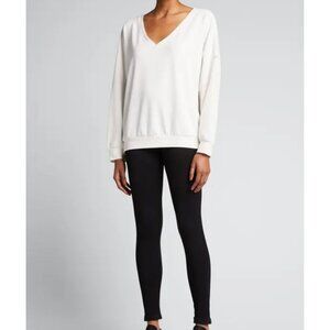 Alo Pullover Dreamy French Terry V Neck Sweatshirt Long Sleeve Loose Fit Minimal